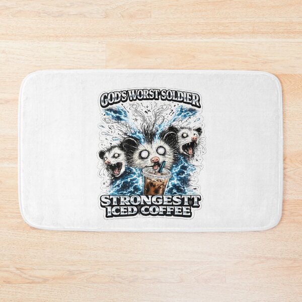 Item preview, Gods Worst Soldier Strongest Iced Coffee Opossum Meme designed and sold by chattsuede.