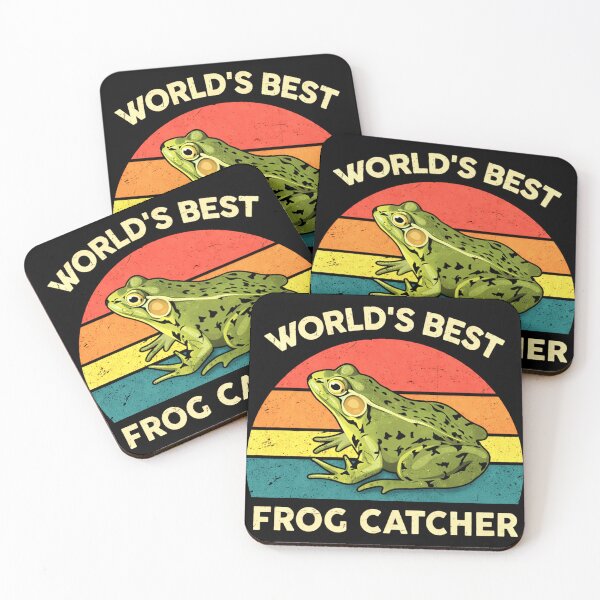 Item preview, Worlds Best Frog Catcher Vintage Sunset Frog Fishing Humor designed and sold by MiALopezArt.