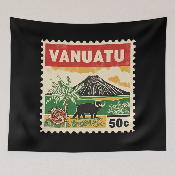 Item preview, Vanuatu Vintage Postage Stamp - Yasur Volcano designed and sold by tiigerdad.