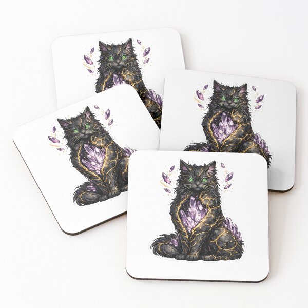 Item preview, Amethyst Geode Black Cat Mystical Fantasy designed and sold by chattsuede.