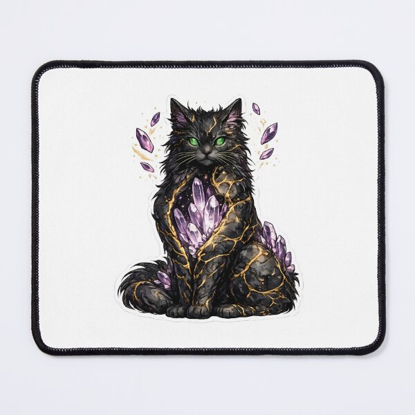 Item preview, Amethyst Geode Black Cat Mystical Fantasy designed and sold by chattsuede.