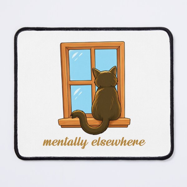 Item preview, Mentally Elsewhere - Cat Window Introvert Mood Cartoon Design designed and sold by CanSparkleArt.