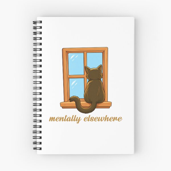 Item preview, Mentally Elsewhere - Cat Window Introvert Mood Cartoon Design designed and sold by CanSparkleArt.