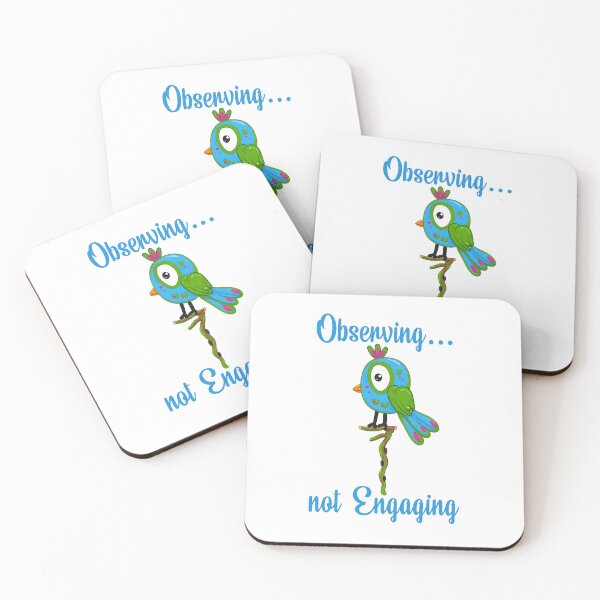 Item preview, Observing Not Engaging - Funny Introvert Bird Cartoon Design designed and sold by CanSparkleArt.