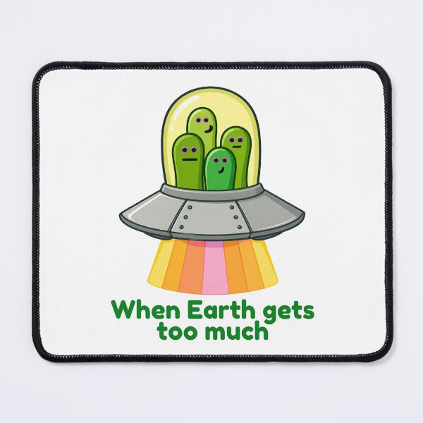 Item preview, When Earth Gets Too Much - Funny UFO Alien Introvert Design designed and sold by CanSparkleArt.