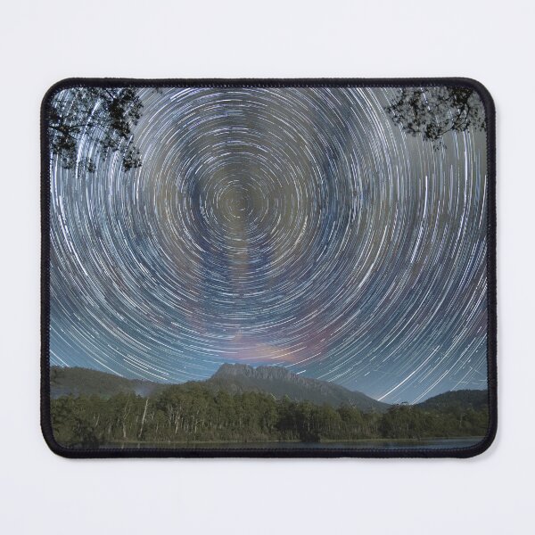 Item preview, Star trails over mountain lake designed and sold by Nightscapes.