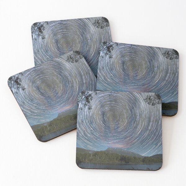 Item preview, Star trails over mountain lake designed and sold by Nightscapes.