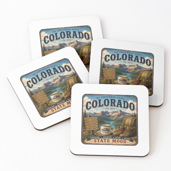 Item preview, Colorado Centennial State Vintage Mountain Hiking Adventure designed and sold by StateMoodDesigns.