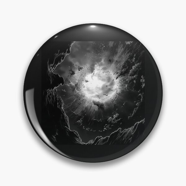 Item preview, Cosmic Explosion in Deep Space – Black and White Sci Fi Fantasy Art designed and sold by inkoutninja.