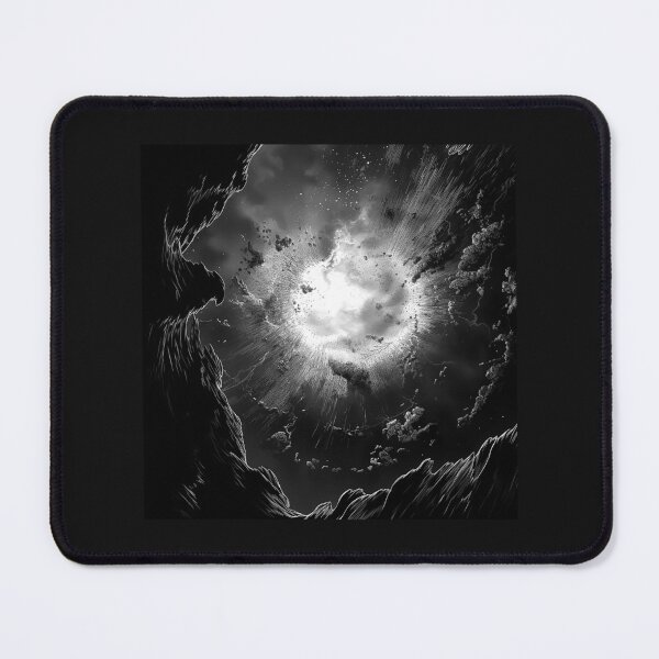 Item preview, Cosmic Explosion in Deep Space – Black and White Sci Fi Fantasy Art designed and sold by inkoutninja.