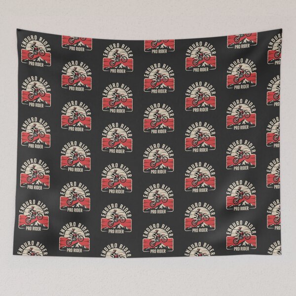 Item preview, Enduro Rider Vintage Motocross Dirt Bike Design designed and sold by IvoryArtDesign.