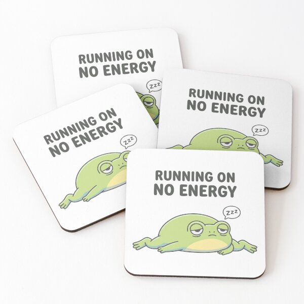 Item preview, Funny Frog Running On No Energy T-Shirt – Cute Tired Meme designed and sold by DIRTYSKETCHH.
