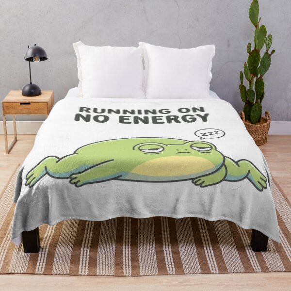 Item preview, Funny Frog Running On No Energy T-Shirt – Cute Tired Meme designed and sold by DIRTYSKETCHH.