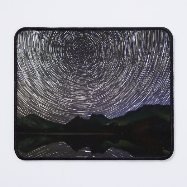 Item preview, Star trails over mountain lake designed and sold by Nightscapes.