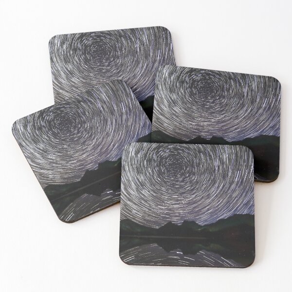Item preview, Star trails over mountain lake designed and sold by Nightscapes.