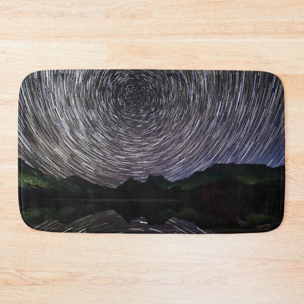 Item preview, Star trails over mountain lake designed and sold by Nightscapes.