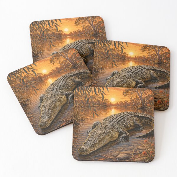 Item preview, Sunset Crocodile in the Billabong designed and sold by Pixel Junkies Studio.