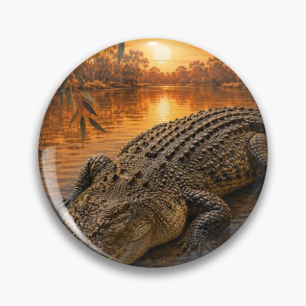 Item preview, Sunset Crocodile in the Billabong designed and sold by Pixel Junkies Studio.