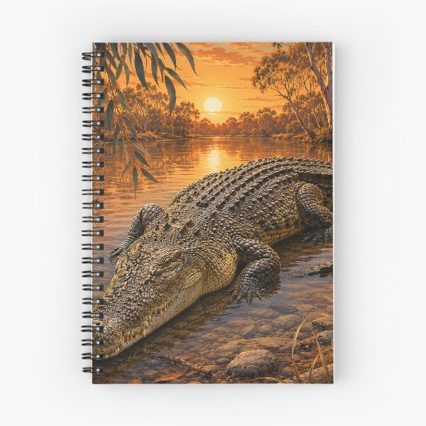 Item preview, Sunset Crocodile in the Billabong designed and sold by Pixel Junkies Studio.