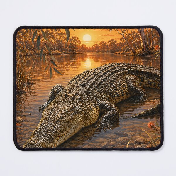 Item preview, Sunset Crocodile in the Billabong designed and sold by Pixel Junkies Studio.