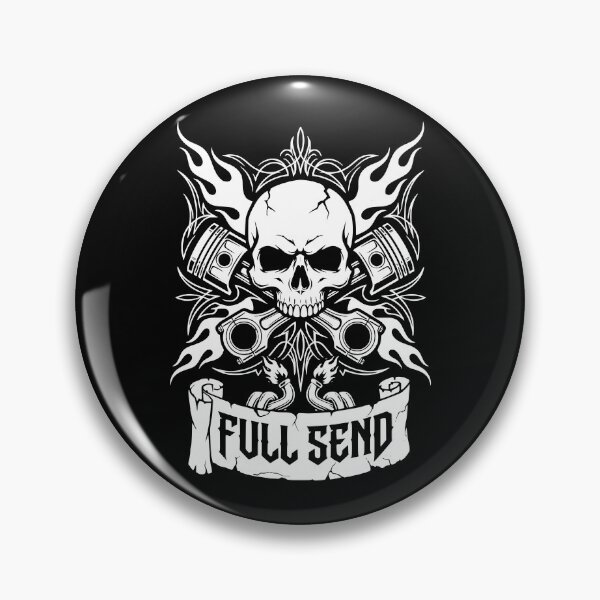Item preview, Full Send Skull Piston Racing Art designed and sold by Skulls & Calaveras.