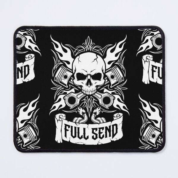 Item preview, Full Send Skull Piston Racing Art designed and sold by Skulls & Calaveras.