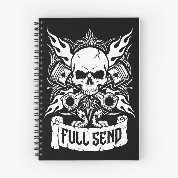 Item preview, Full Send Skull Piston Racing Art designed and sold by Skulls & Calaveras.