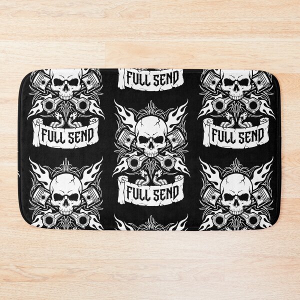 Item preview, Full Send Skull Piston Racing Art designed and sold by Skulls & Calaveras.