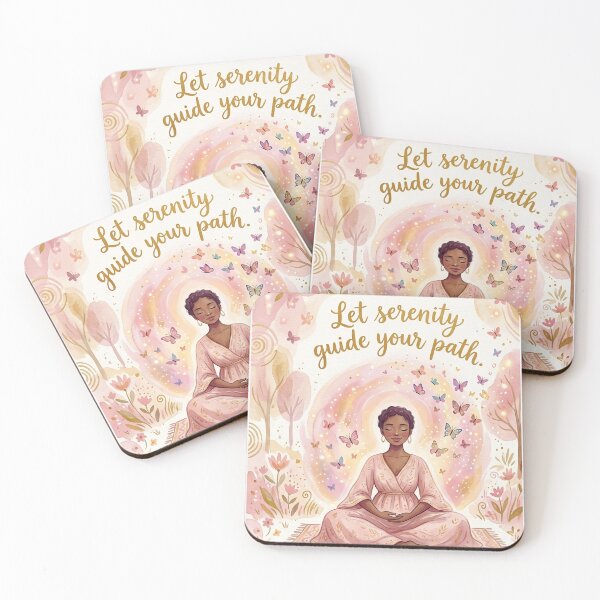 Artikelvorschau, Wandbild mit Gelassenheitszitat, rosa Meditationsdeko entworfen und verkauft von ChloeDesigns401.