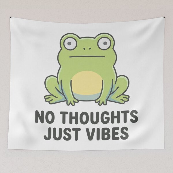 Item preview, Funny Frog No Thoughts Just Vibes T-Shirt – Chill Frog Meme designed and sold by DIRTYSKETCHH.