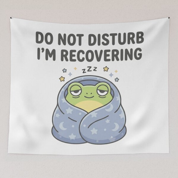Item preview, Funny Frog Do Not Disturb I'm Recovering T-Shirt – Cozy Meme Frog designed and sold by DIRTYSKETCHH.