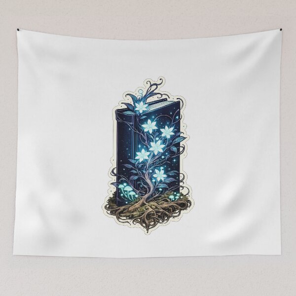 Item preview, Dark Academia Fantasy Book With Glowing Flowers designed and sold by chattsuede.