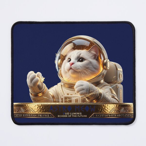 Item preview, Astro Meow – Celestial Guardian Cat in Golden Spacesuit designed and sold by Duoluminis-luminko.