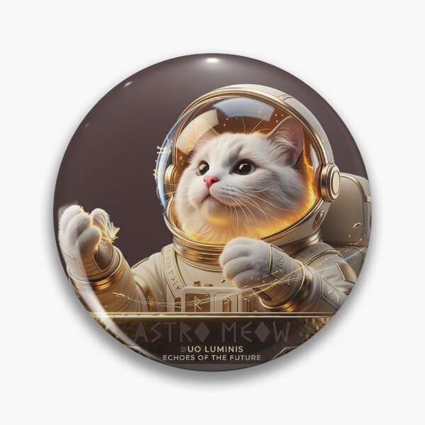 Item preview, Astro Meow – Celestial Guardian Cat in Golden Spacesuit designed and sold by Duoluminis-luminko.