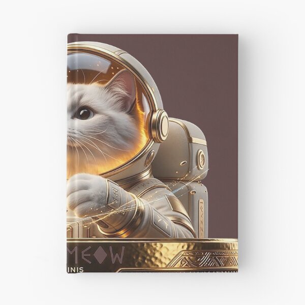 Item preview, Astro Meow – Celestial Guardian Cat in Golden Spacesuit designed and sold by Duoluminis-luminko.