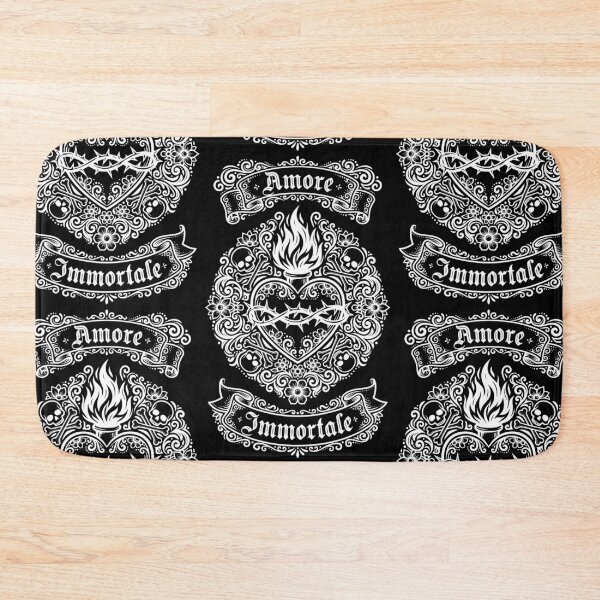 Item preview, Amore Immortale Gothic Sacred Heart & Skulls White designed and sold by Skulls & Calaveras.
