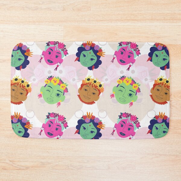 Item preview, Boho Floral Girl Faces Seamless Pattern Design designed and sold by NadDot.