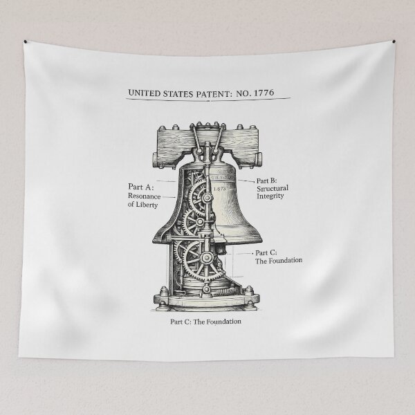 Item preview, Steampunk Liberty Bell Patent Illustration designed and sold by chattsuede.
