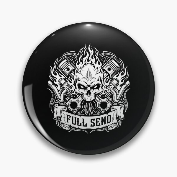 Item preview, Full Send Flaming Skull Pistons designed and sold by Skulls & Calaveras.