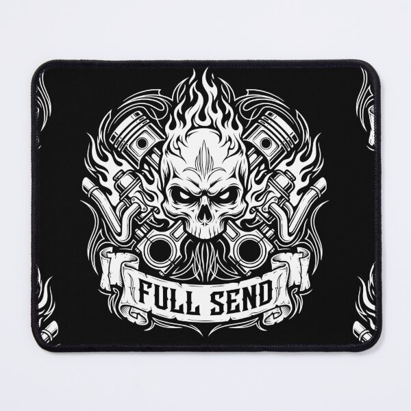 Item preview, Full Send Flaming Skull Pistons designed and sold by Skulls & Calaveras.