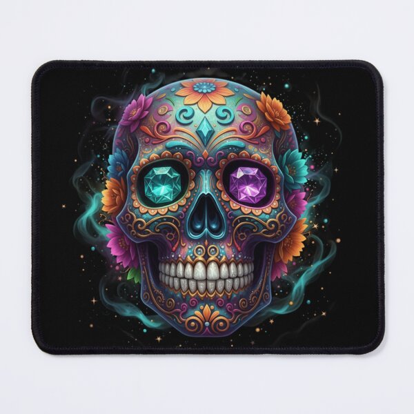 Item preview, Gemstone Sugar Skull – Vibrant Dead Art designed and sold by printedartgoods.