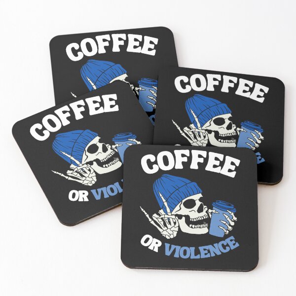 Item preview, coffee or violence simple classic design designed and sold by OldSkullDesigns.
