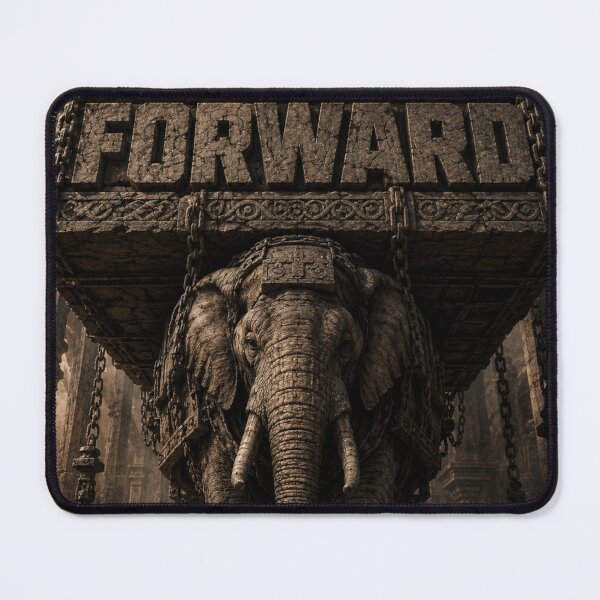 Item preview, Infrastructure Founder Carry The Weight Elephant Brutalist Stone Art Print designed and sold by SavannaStrikes.