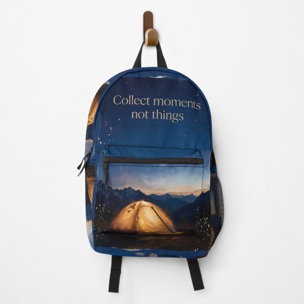 Item preview, Collect moments not things camping watercolor mountain night art designed and sold by icemanphotos.