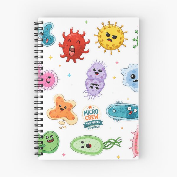Item preview, Cute Microbes Bacteria, Virus, Ecoli MicroBiology Seamless Pattern Sticker Pack.  designed and sold by labstud.