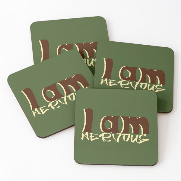 Item preview, I Am Nervous - Brown Gold Typography Anxiety Expression designed and sold by Ihor Ivanov.