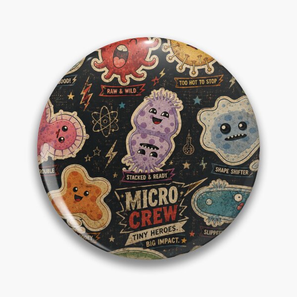 Item preview, Retro science Cute Microbes Bacteria, Virus, Ecoli MicroBiology Seamless Pattern Sticker Pack.  designed and sold by labstud.