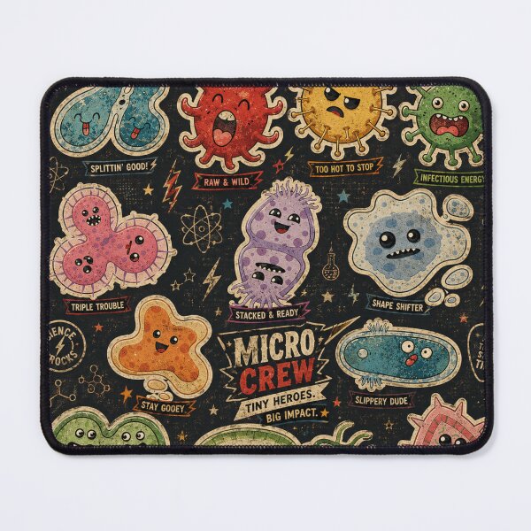 Item preview, Retro science Cute Microbes Bacteria, Virus, Ecoli MicroBiology Seamless Pattern Sticker Pack.  designed and sold by labstud.