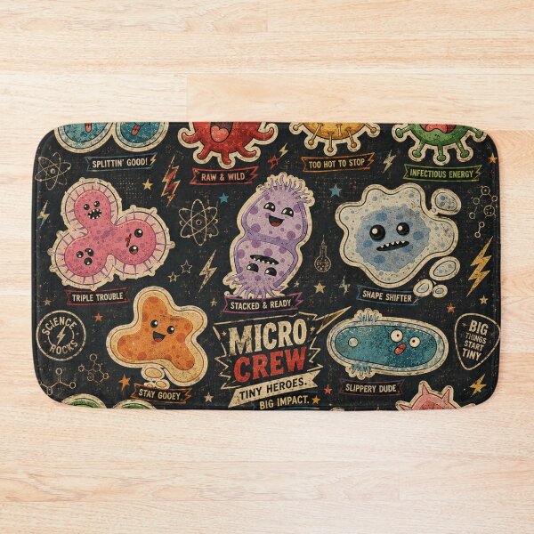 Item preview, Retro science Cute Microbes Bacteria, Virus, Ecoli MicroBiology Seamless Pattern Sticker Pack. designed and sold by labstud.