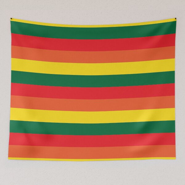 Item preview, Red yellow green horizontal striped preppy pattern designed and sold by fluffyfamcraft.